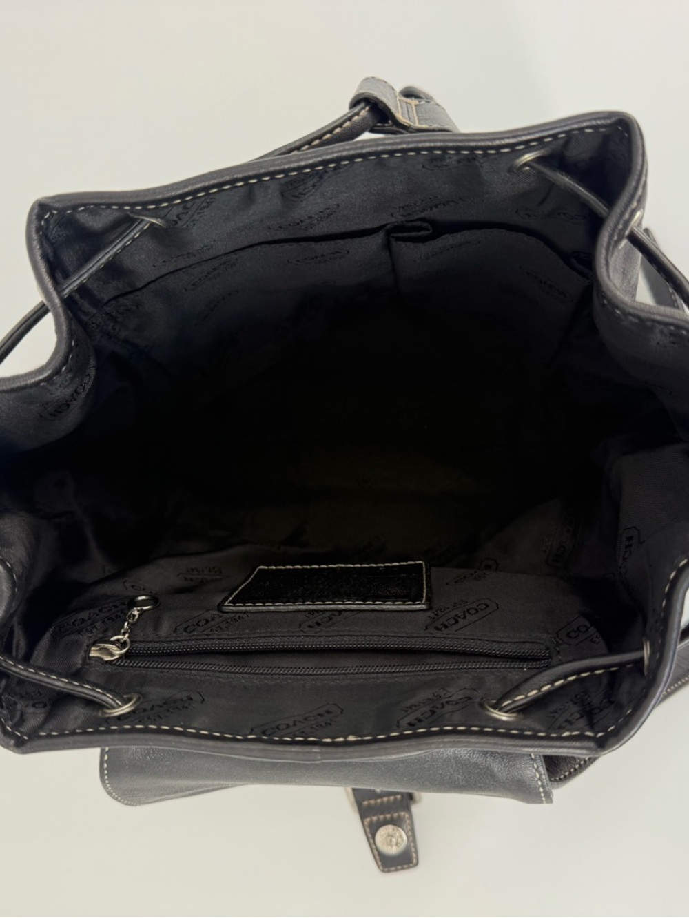 Coach Legacy Vintage Leather Small
Drawstring Backpack Purse, Black, Style #9569 - Picture 9 of 12
